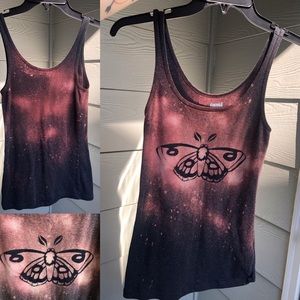 Custom Acid Wash Tank Top Moth Design